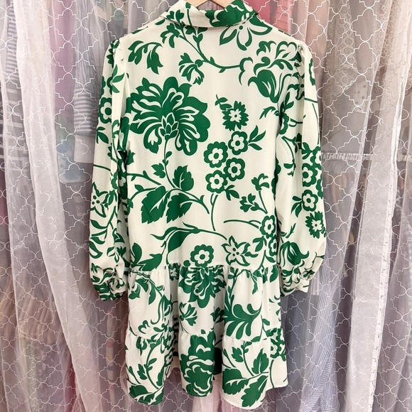 Sunday up Green Floral Ruffle Hem Montecito Dress Small - Picture 7 of 9